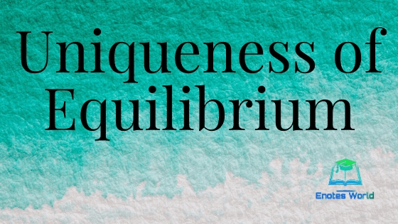 Uniqueness of Equilibrium-The Uniqueness Problem of Equilibrium