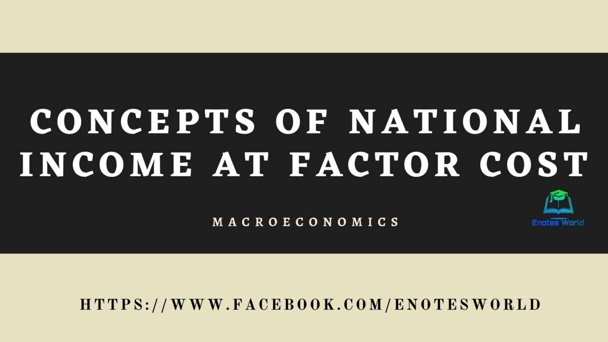 Concepts of National at Factor Cost