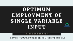 Optimum Employment of Single Variable Input
